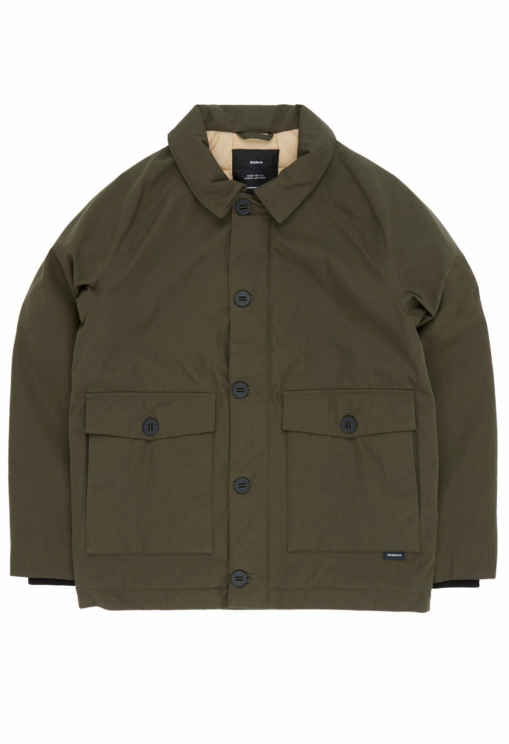 Finisterre Men's Shipyard Insulated Jacket - Timber Green Airy Layer Fit Airtight Fasteners