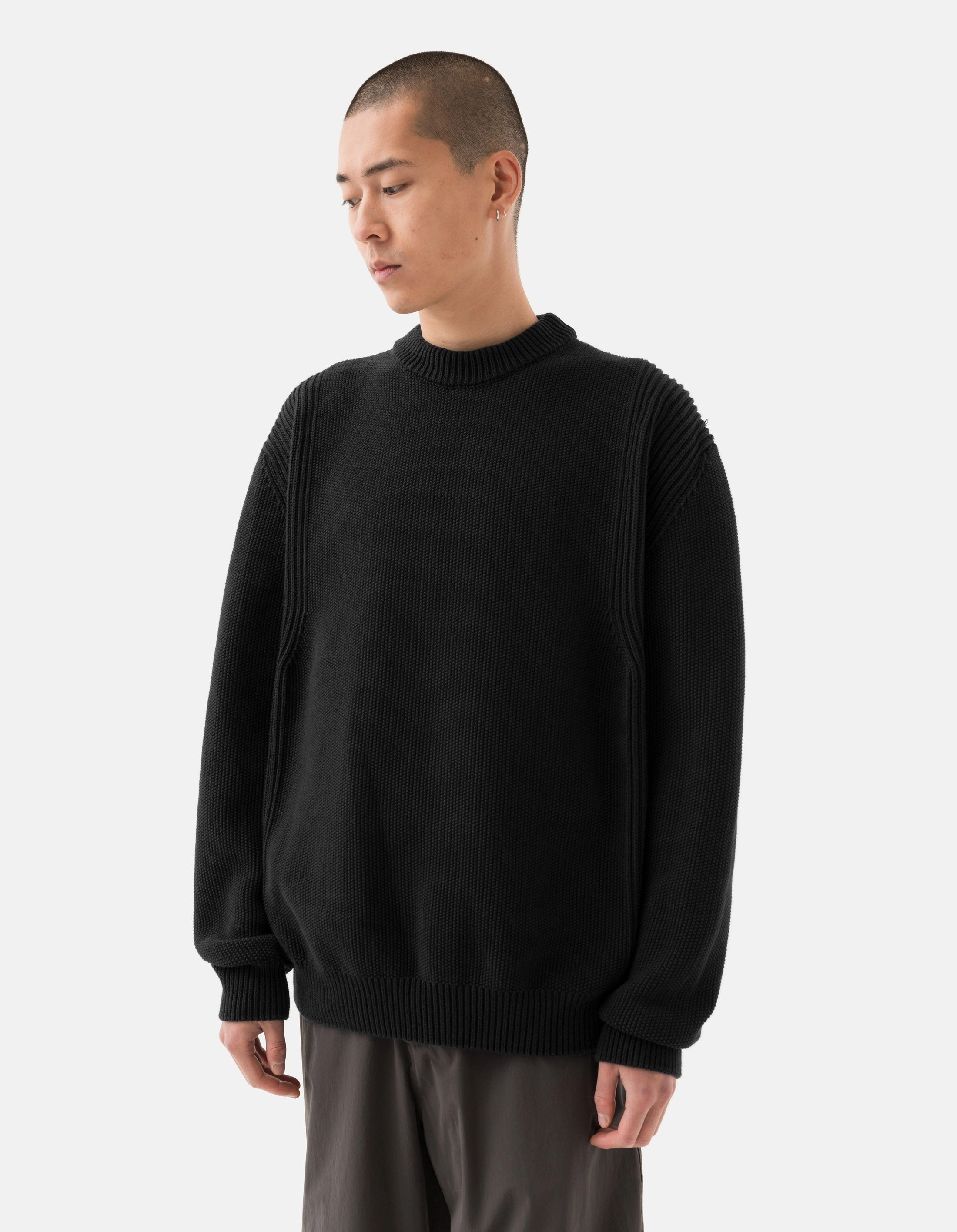 1462 Maharishi Knitted Crew Black Cozy Apparel