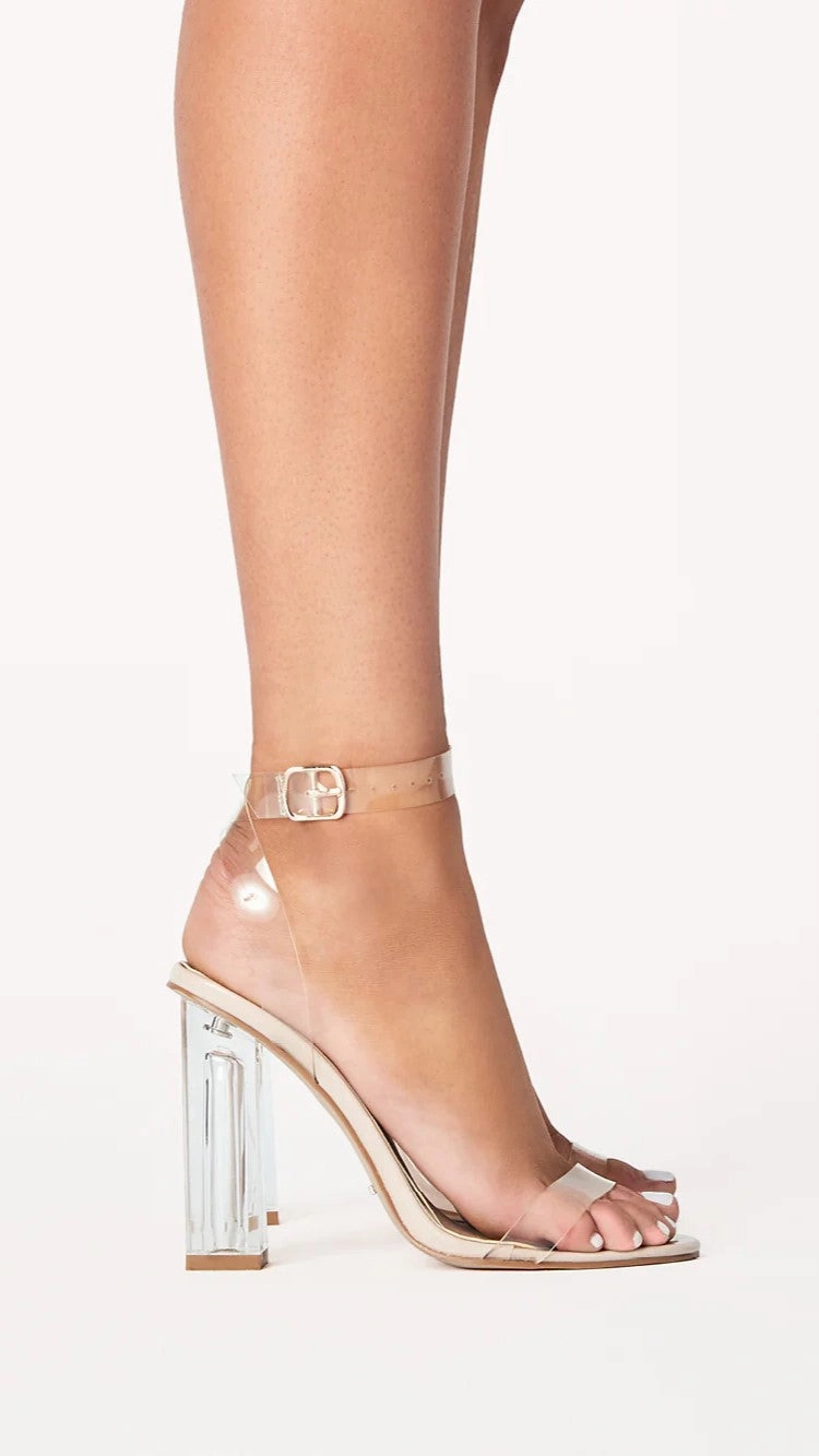 Long Step Inca Heels - Nude Patent