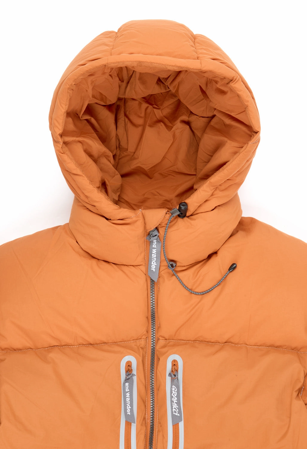 Gramicci x And Wander Down Jacket - ORANGE Stretch Cloth Effortless Look
