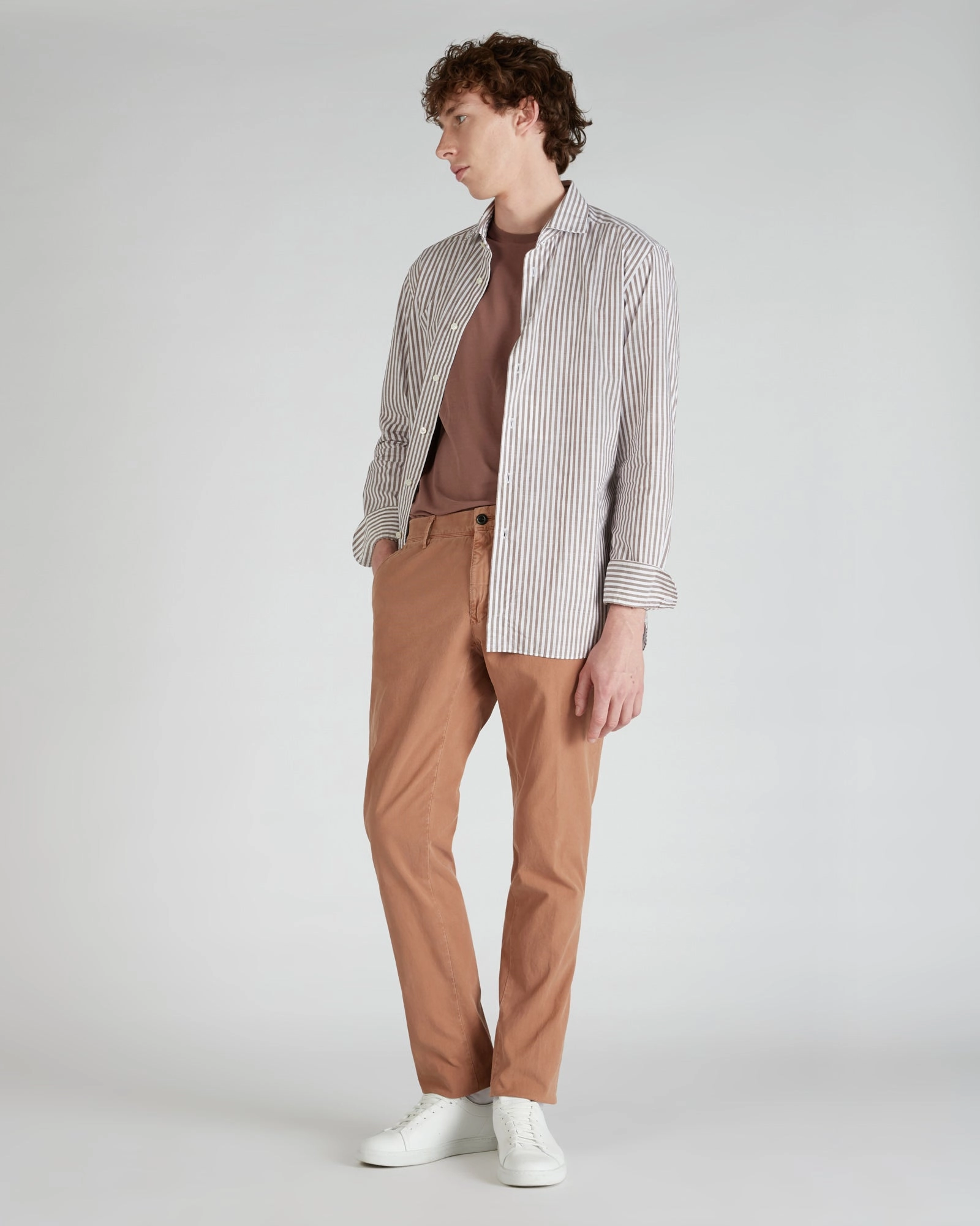Glossy Texture Regular-fit cotton shirt