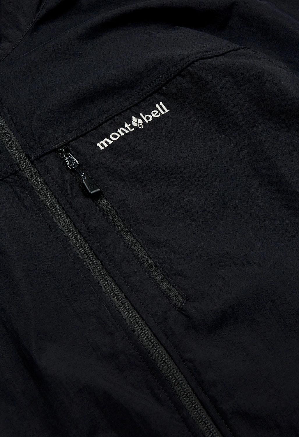 Montbell Mens O.D. Hooded Jacket - Black Stretch Paneling Asymmetric Hemline
