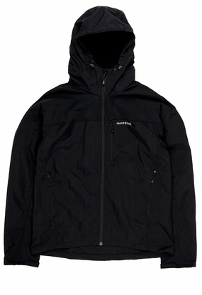 Wind Blocking Fabric City Ready Montbell Mens O.D. Hooded Jacket - Black