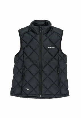 Montbell Women's Superior Down Vest - Black Contoured Back Panel HighCollarDesign