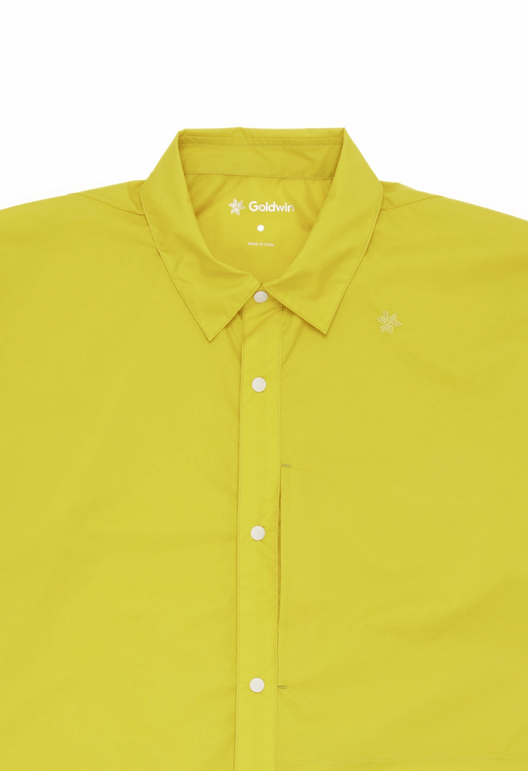 Goldwin Men's PERTEX Double Cloth Short Sleeve Hike Shirt - Acid Yellow Casual Style