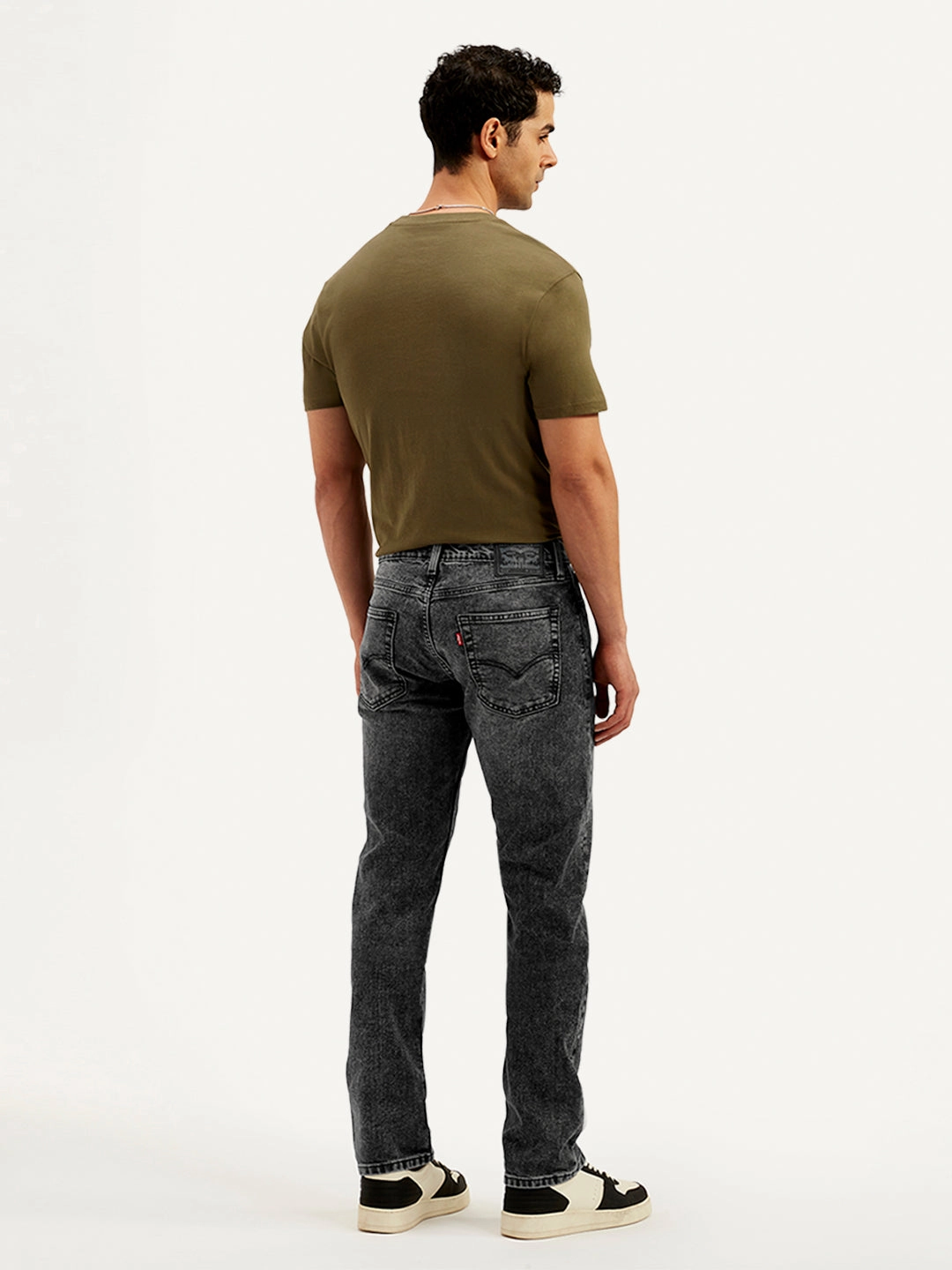 Men's 513 Charcoal Grey Slim Straight Fit Mid Rise Jeans Traveler Gear Stretch Creative Look Elegant Travel Outfit Minimalist Style