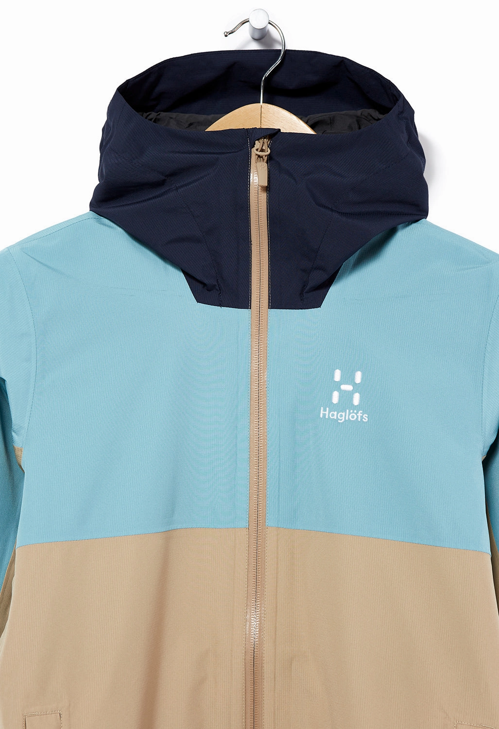 Hagl?fs Women's Finch Proof Jacket - Sand/Frost Blue Adjustable Cuff System