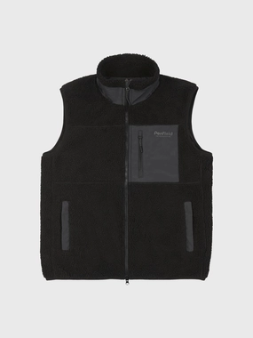Hudson Script Fleece Vest in Black Subtle Fashion Fit