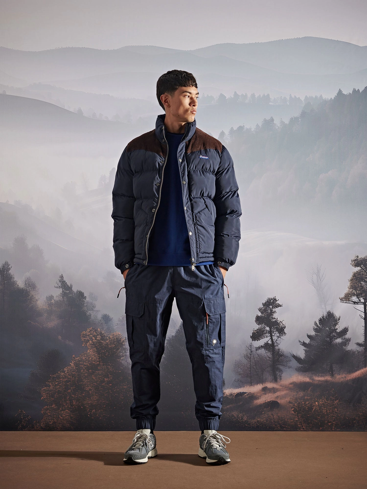 Easton Jacket in Navy Blue HighCollarDesign High Density Weave