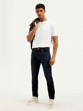 No Iron Wear Minimalist Pocket Design Men's 512 Navy Blue Slim Tapered Fit Mid Rise Jeans