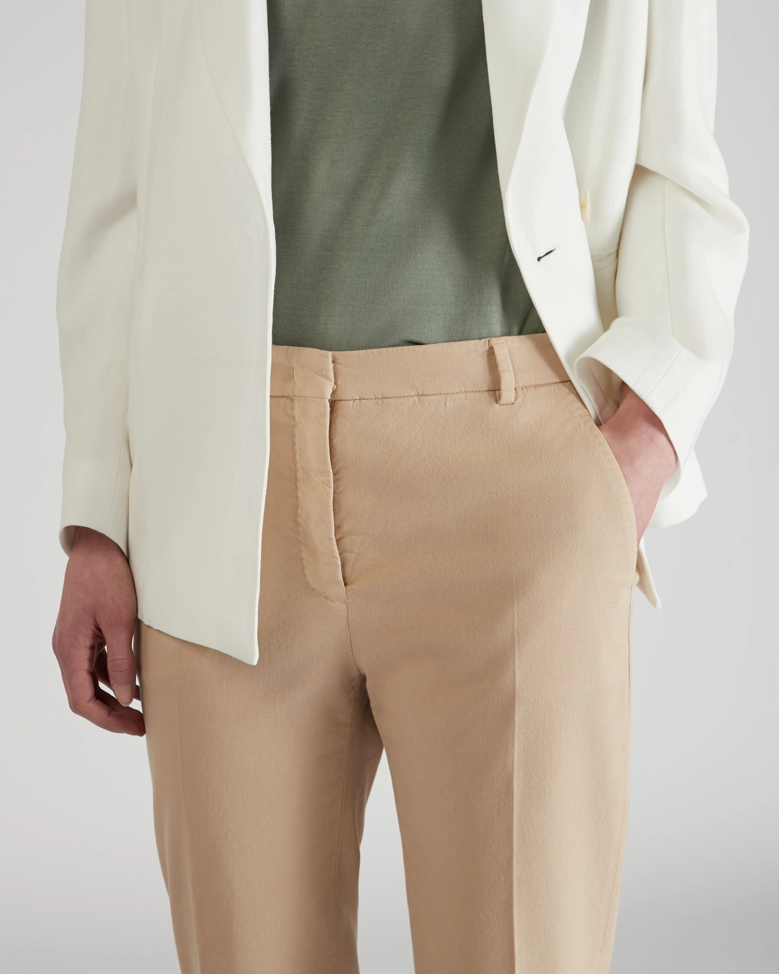 Durable Comfort Slim fit trousers in certified cotton gabardine and lyocell