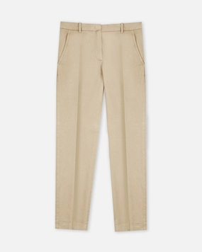 Seasonal Basic Wide fit Slim fit trousers in certified cotton gabardine and lyocell