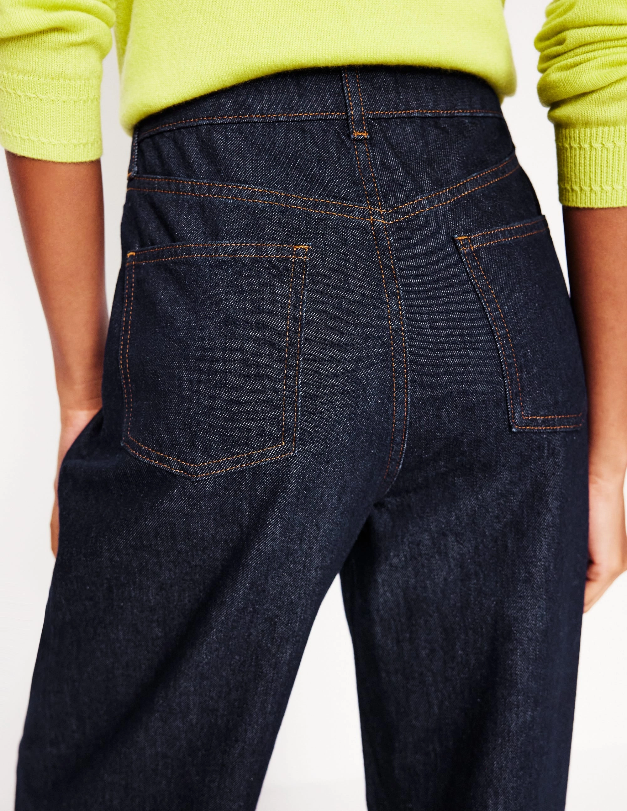 Active Design Wear Mid Rise Fluid Denim Trousers-Indigo Rinse