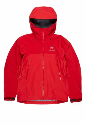 Sustainable Recycled Material Ultra Light Packable Arc'teryx Men's Beta AR StormHood GORE-TEX Pro Jacket - Heritage Red