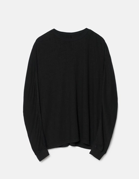 5245 Hemp Cross Oversized L/S T-Shirt Black Minimalist Silhouette