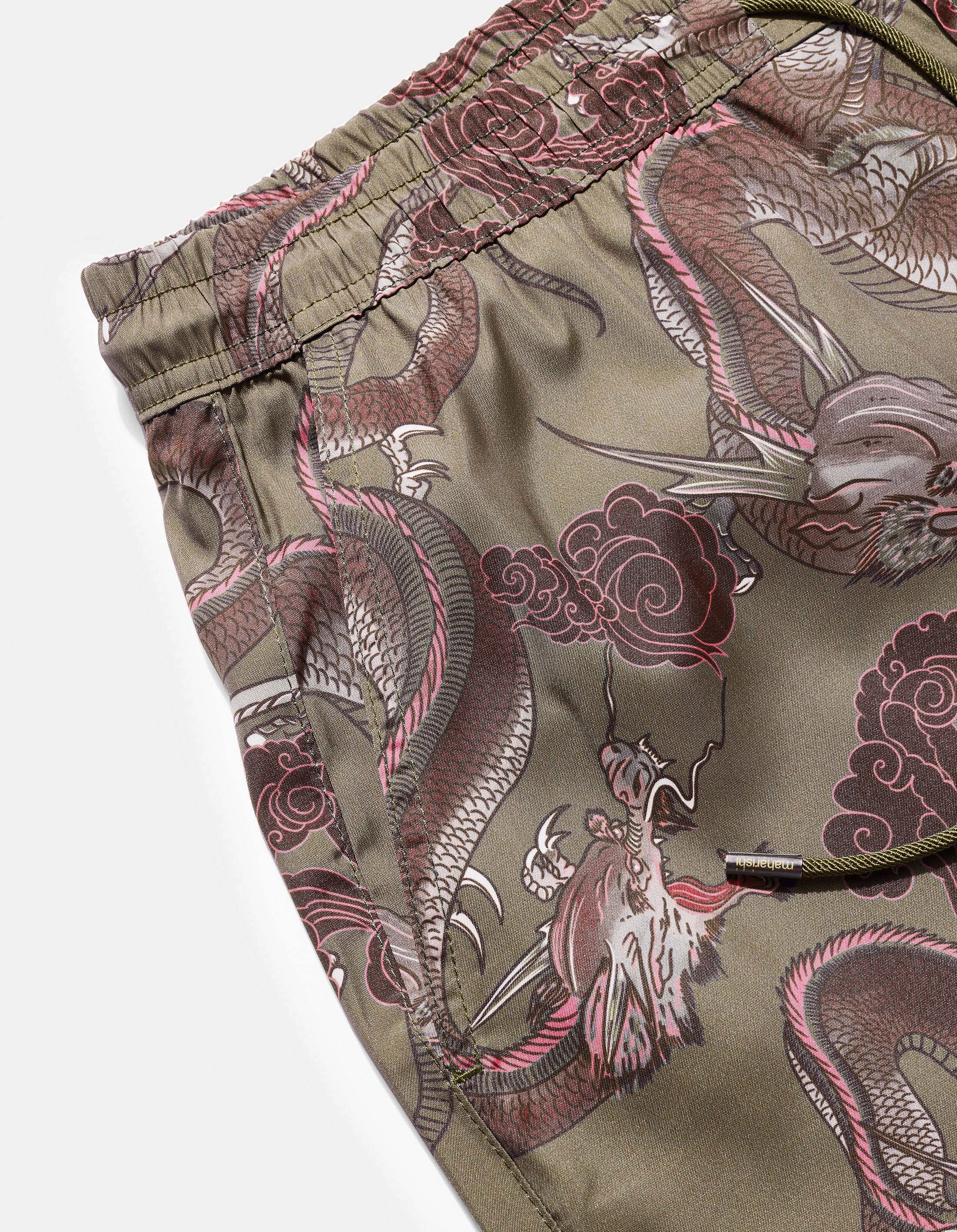 Flatlock Seams 1549 Dragon Swim Shorts Olive