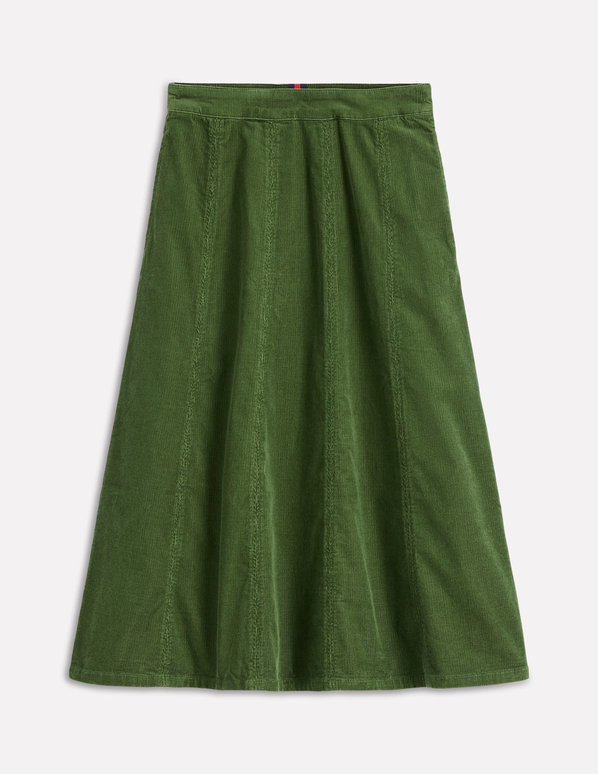 No Ride Up Joy Cord Midi Skirt-Fern