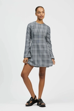 Vintage Vibe Travel Fit Motlawa Dress Navy Check