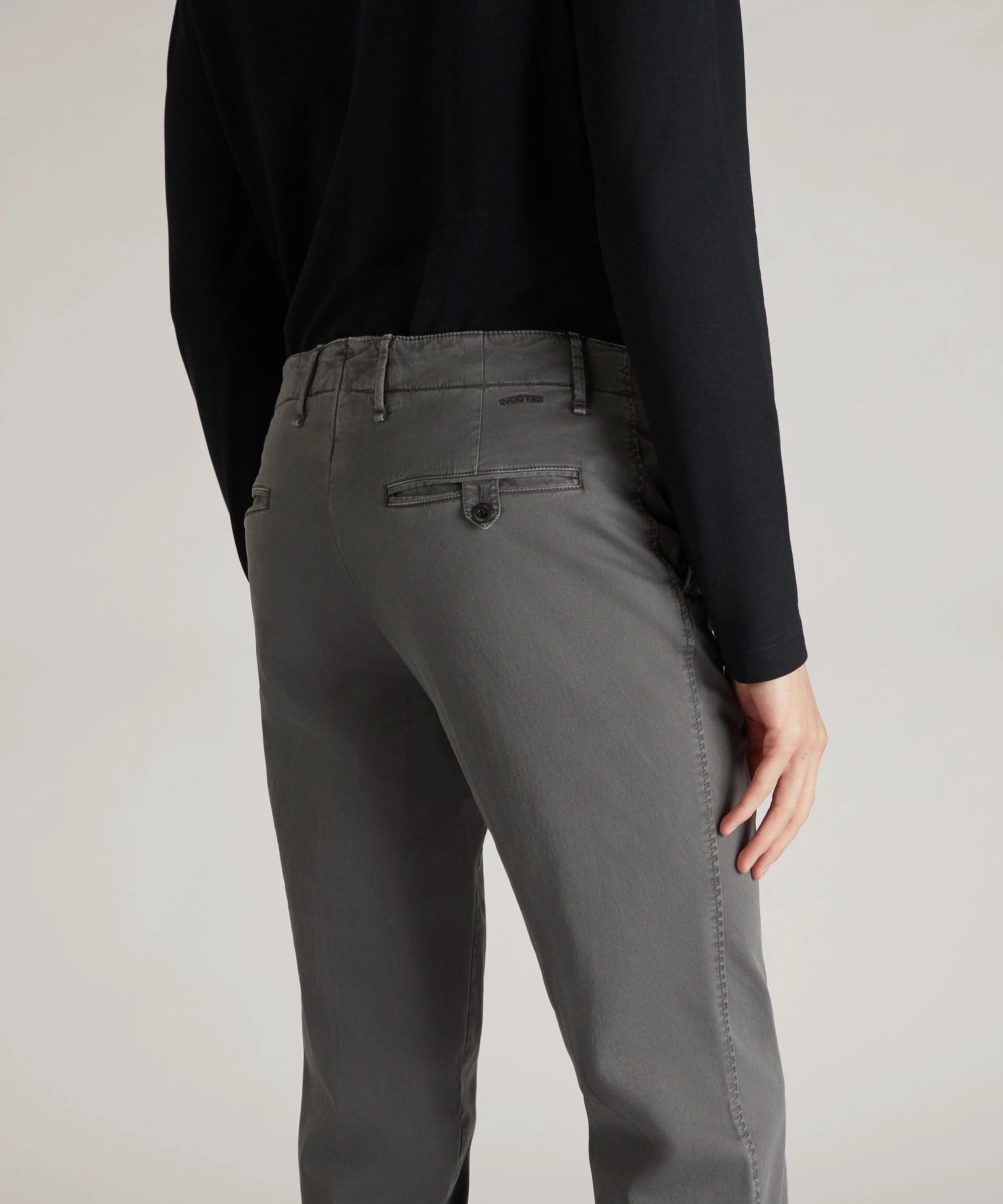 Slim-fit certified stretch gabardine trousers TaglessDesign SecureZipperClosures