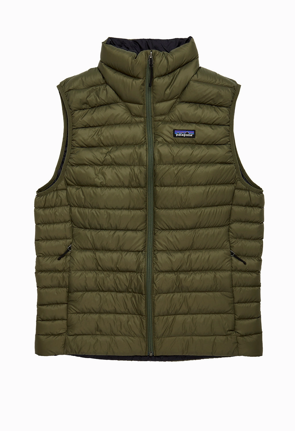 Patagonia Men's Down Sweater Vest - Basin Green Army Style Moisture Control Fibers