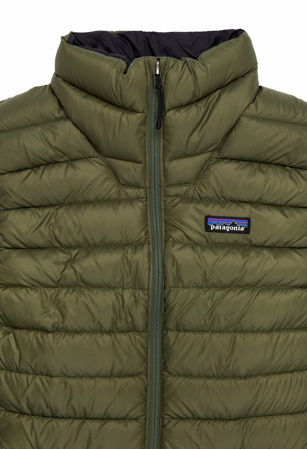 Patagonia Men's Down Sweater Vest - Basin Green Reflective Safety Details No Static