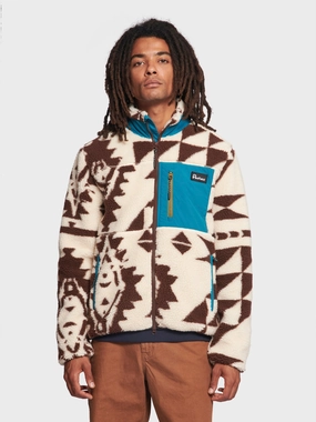 Winter Geo Mattawa Borg Fleece Jacket in Shaved Chocolate Cool Climate