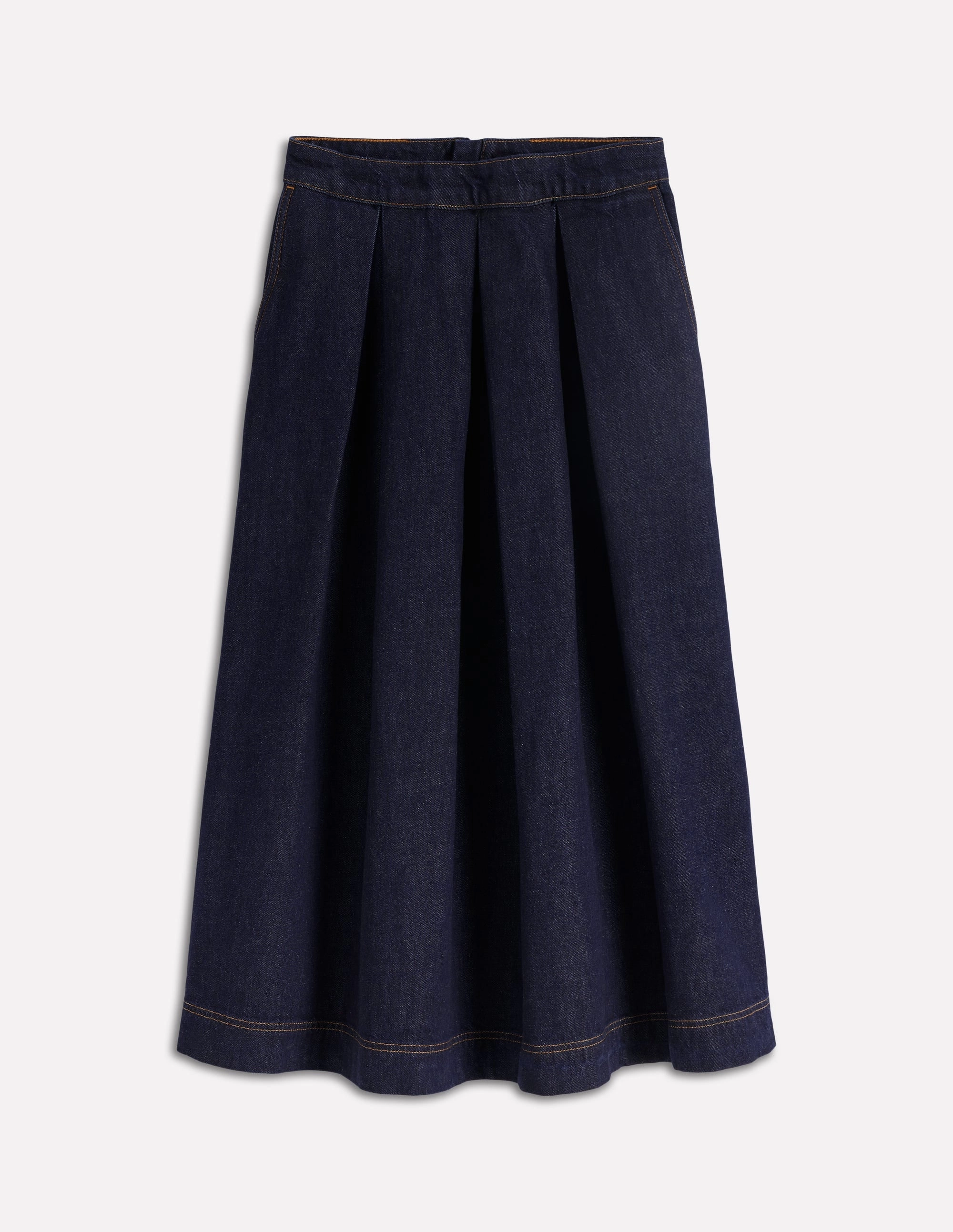 Verity Denim Midi Skirt-Indigo High Street Chic