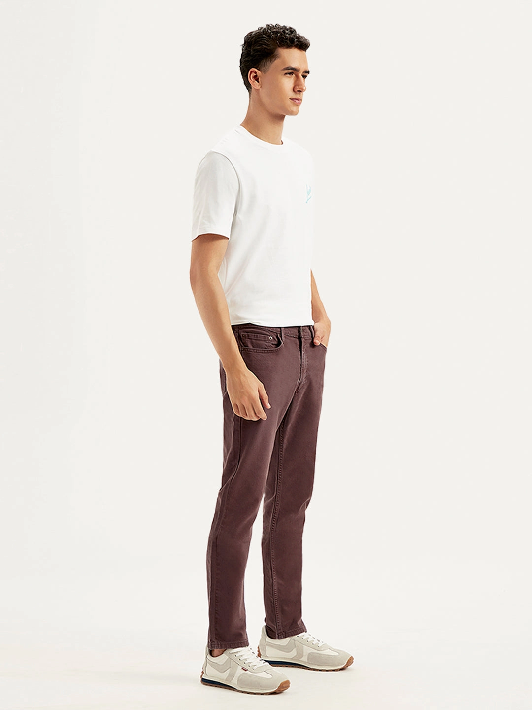 Men's 512 Brown Slim Tapered Fit Mid Rise Jeans Classic Gym Ready Unisex Wear Premium
