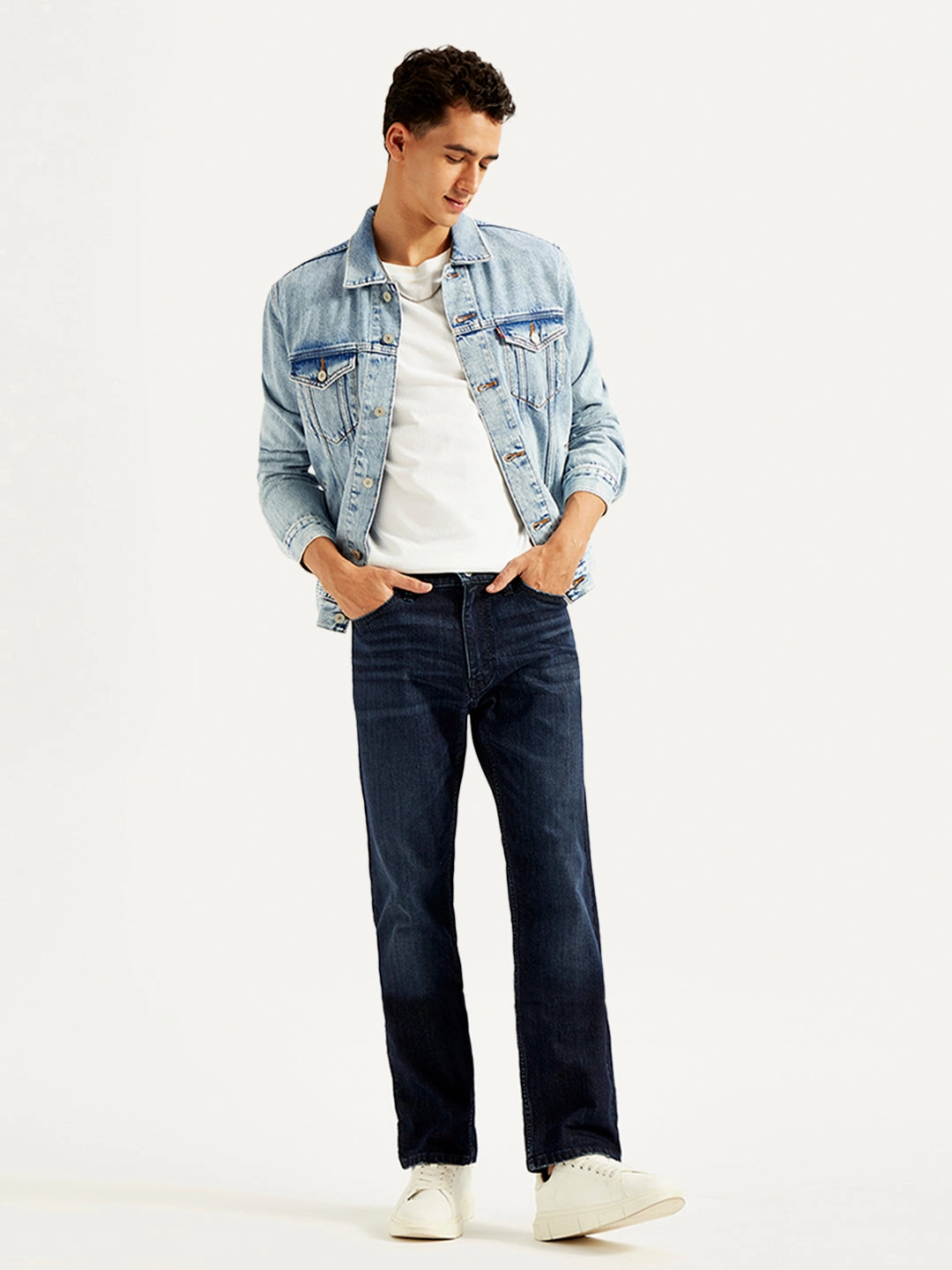 Vibrant Design Men's 513 Blue Slim Straight Fit Mid Rise Jeans