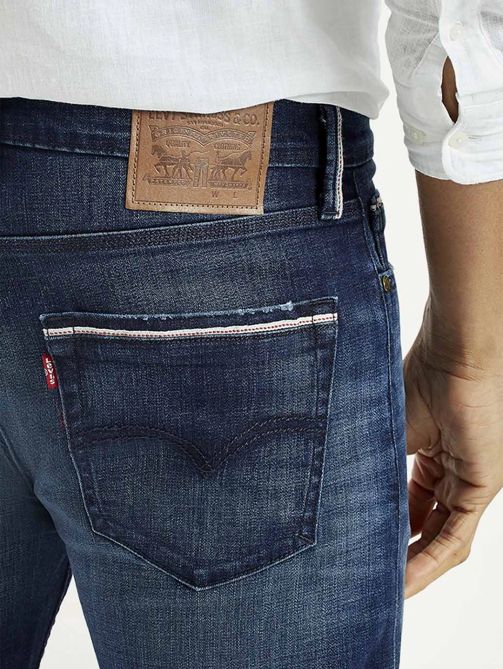 Sleek Fit Men's 512 Dark Indigo Slim Tapered Fit Mid Rise Jeans