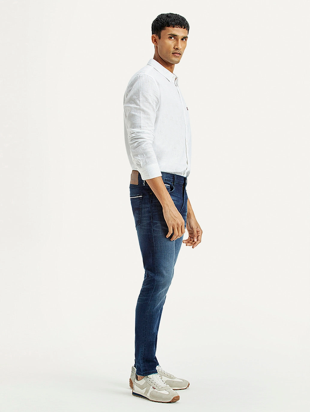 Smooth Loose Versatile Men's 512 Dark Indigo Slim Tapered Fit Mid Rise Jeans