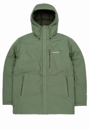 Flexible Hem Adjustment Montbell Men's Aspen Down Half-Length Coat - Khaki