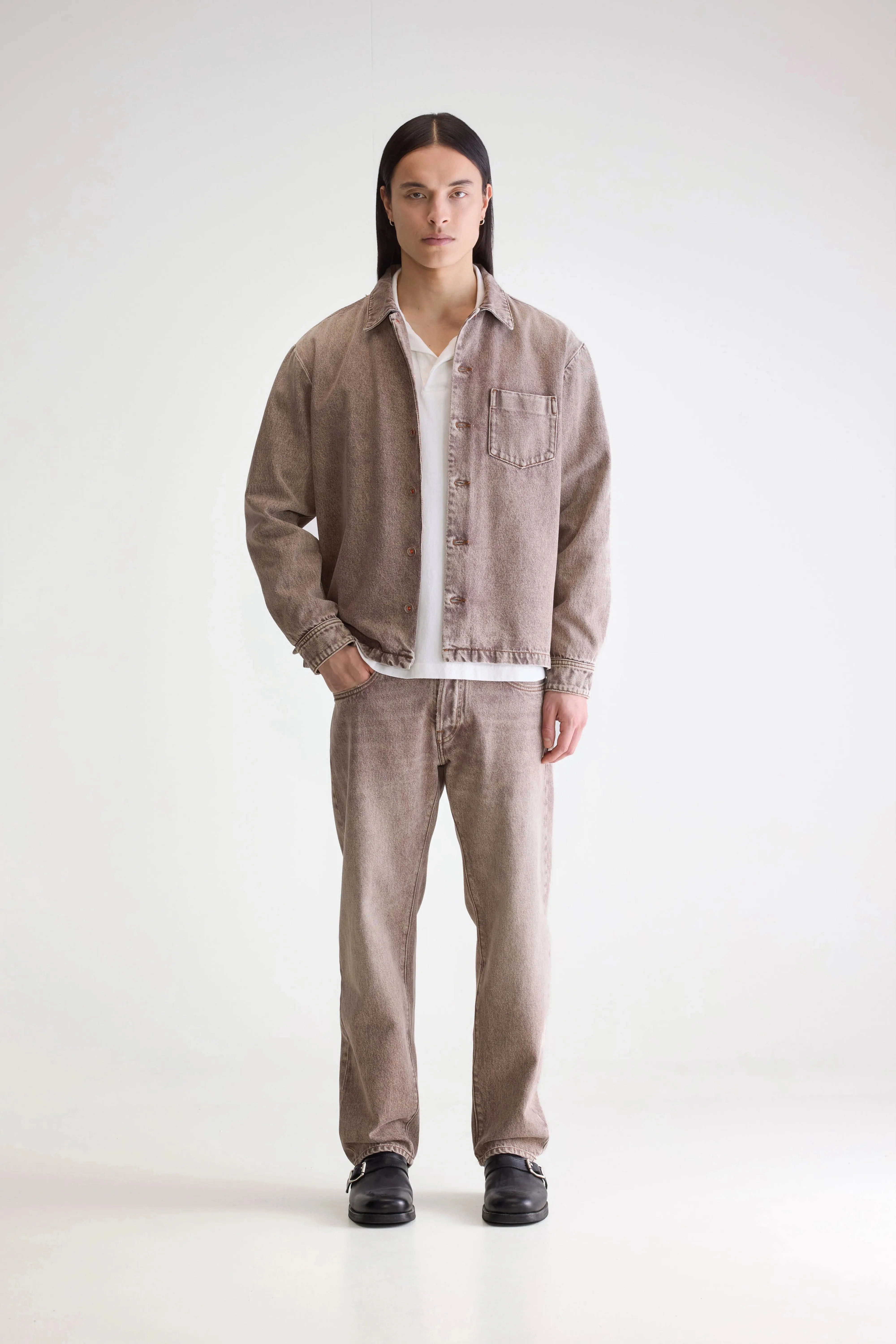 Winter Layering Piece Functional Fit Goney denim overshirt (252 / M / BROWN SNOW)