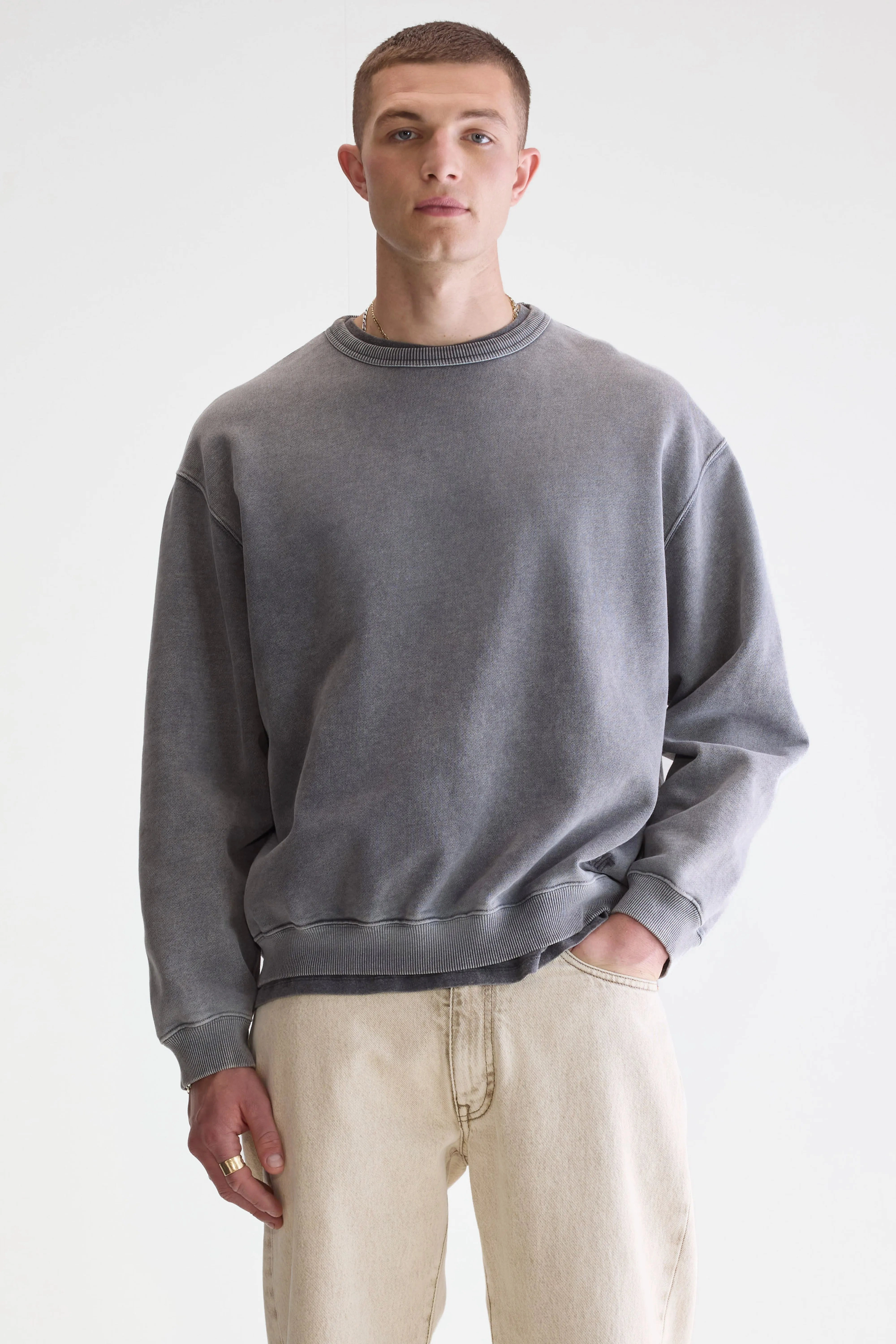 Fabien crewneck sweatshirt (252 / M / BLACK BLUE) Lightweight Comfort Limited Edition