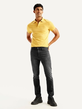 Men's 511 Charcoal Grey Slim Fit Mid Rise Jeans Shopping Day High Quality Weekend Style