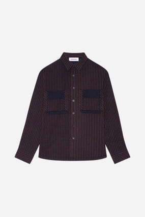 FLANNEL SHIRT STRIPED Cuffed hem