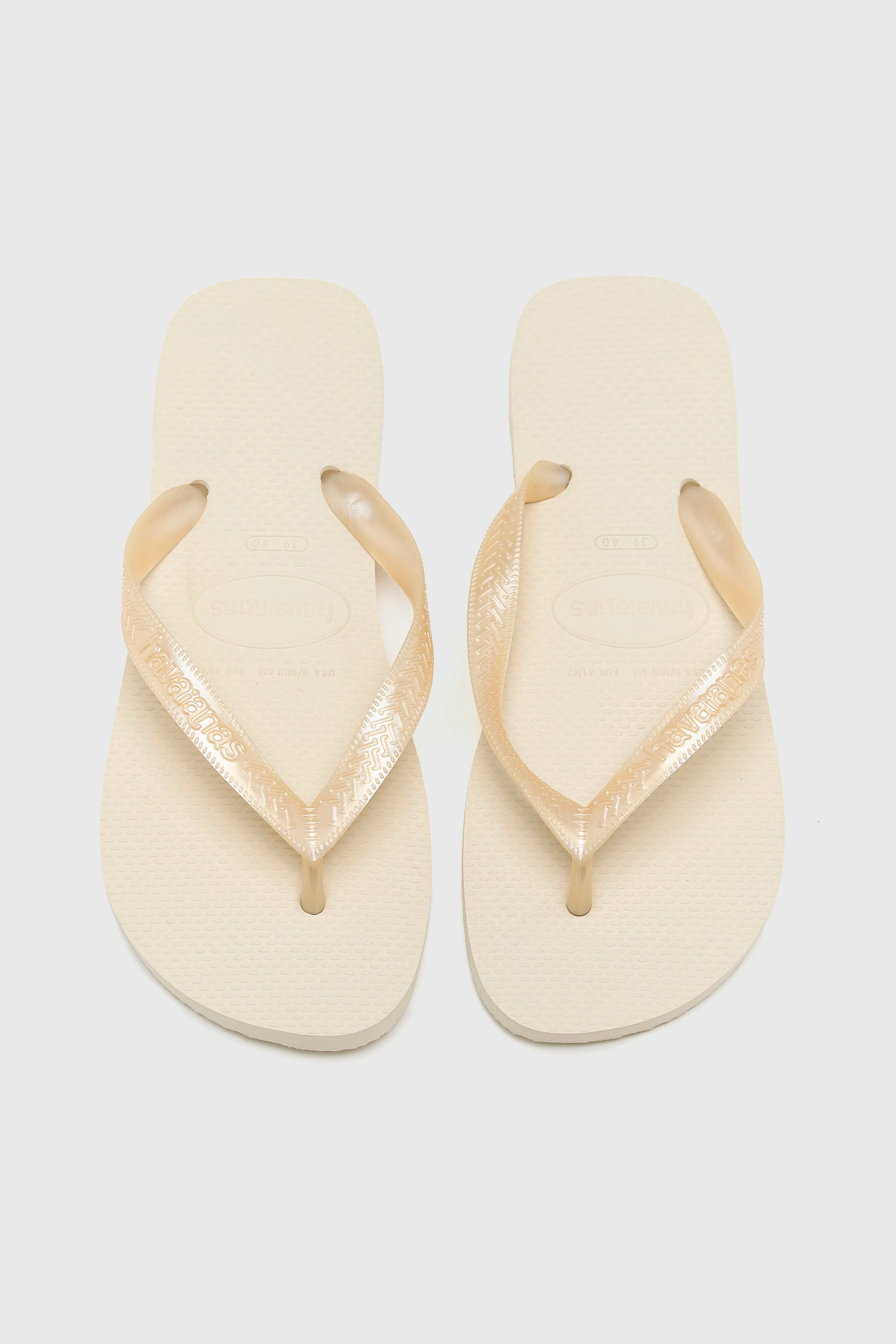 Top Senses Flip Flops for Women  (251 / W / ECRU) Light Trail