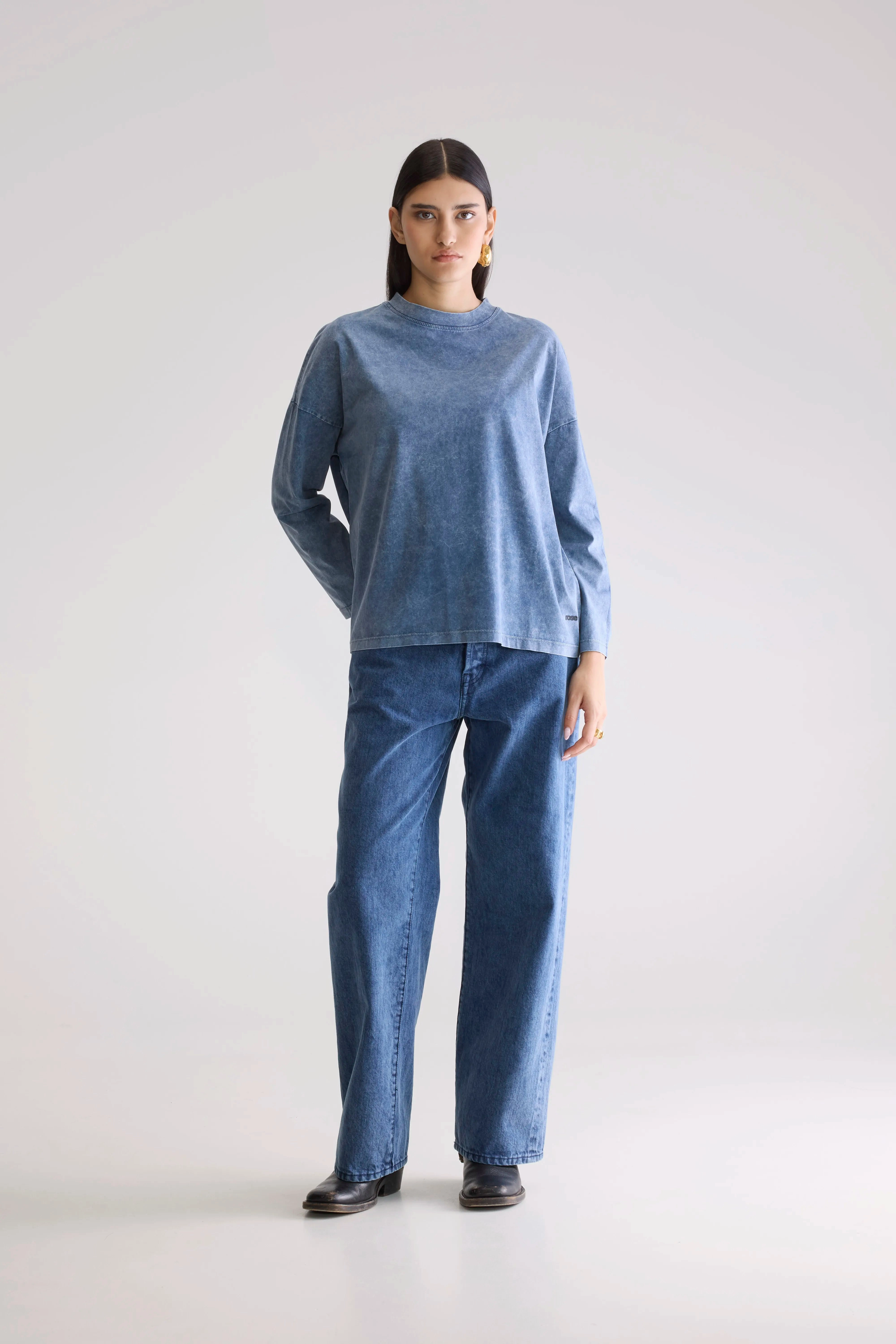 Filio long sleeve t-shirt (252 / W / BLUE JEANS) Wicking Inner Lining