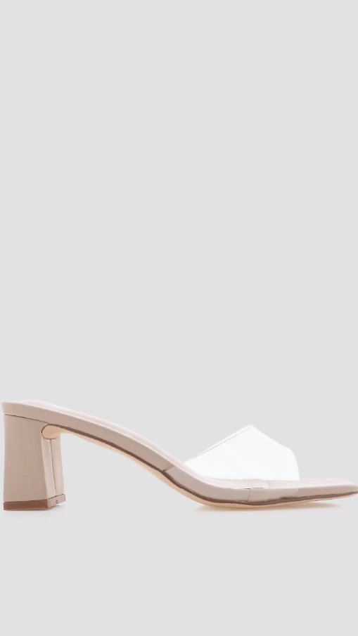 Stylish Comfort Luxury Dress Shoes Finbar Heel - Clear / Nude