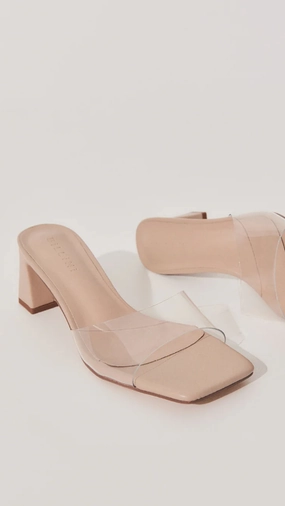 Finbar Heel - Clear / Nude Effortless Design Red Carpet
