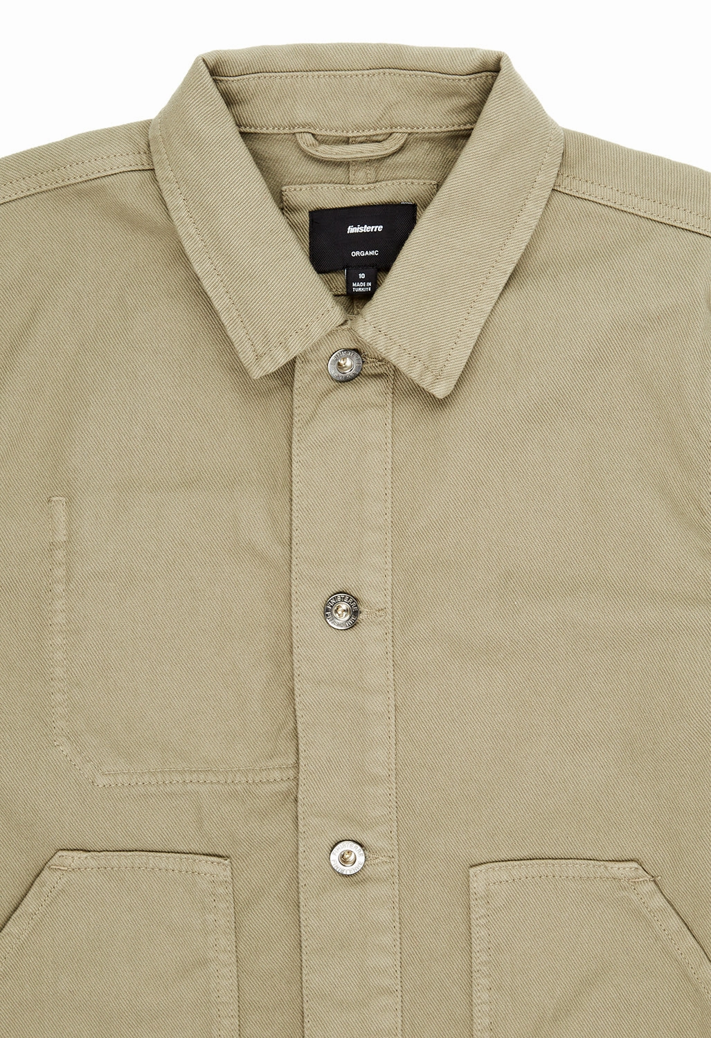 Finisterre Women's Yarrel Chore Jacket - Willow Green Smooth Flat Collar