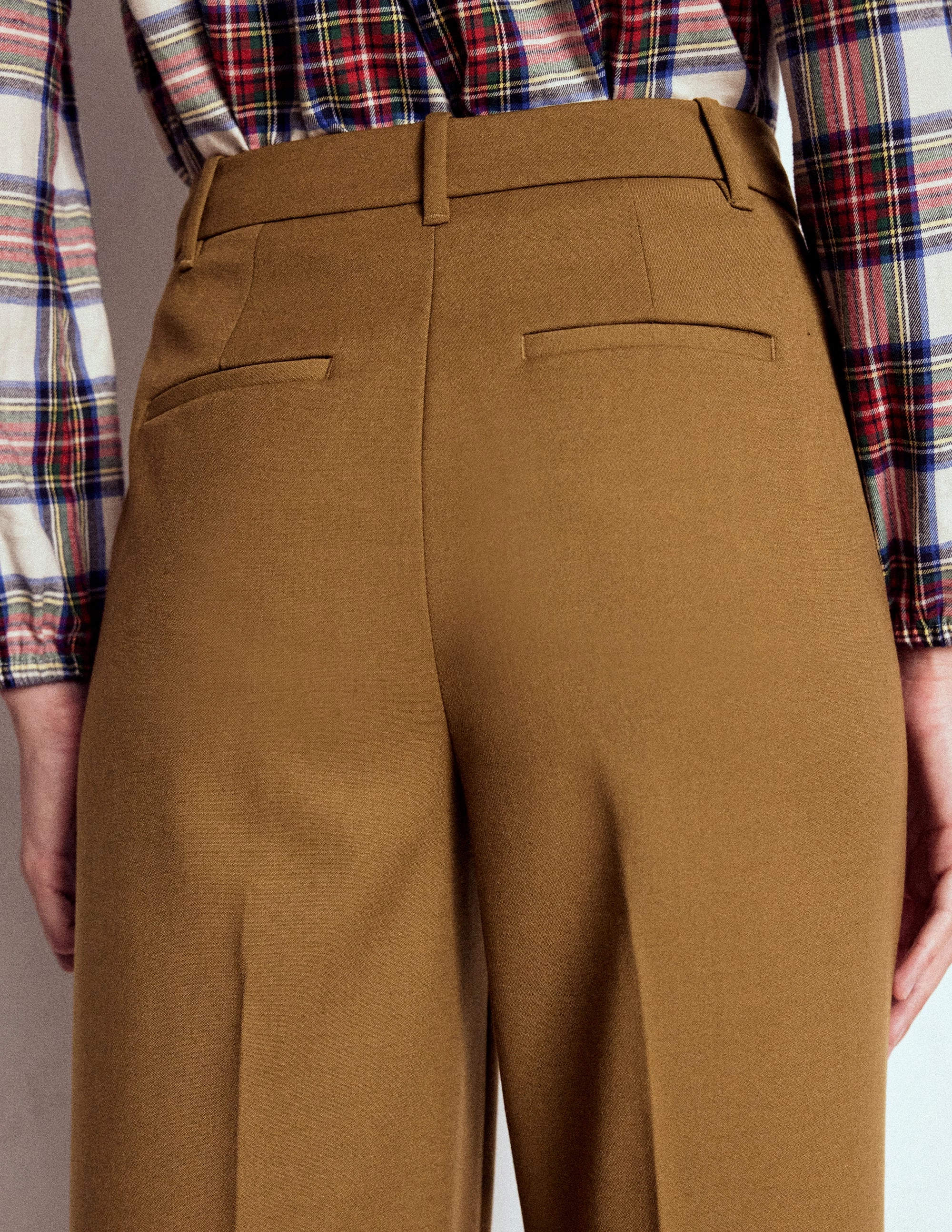 Basic Stretch Belgravia Tailored Trousers-Tobacco