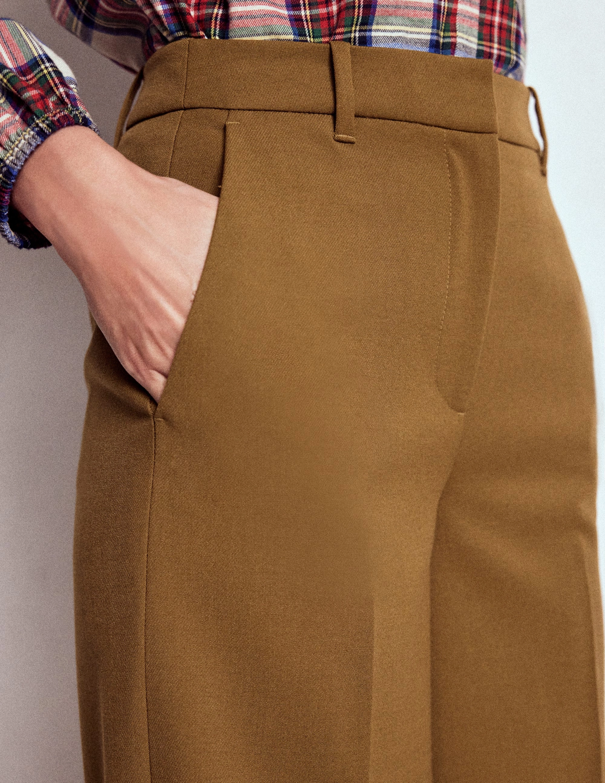 Belgravia Tailored Trousers-Tobacco Perfect Fit