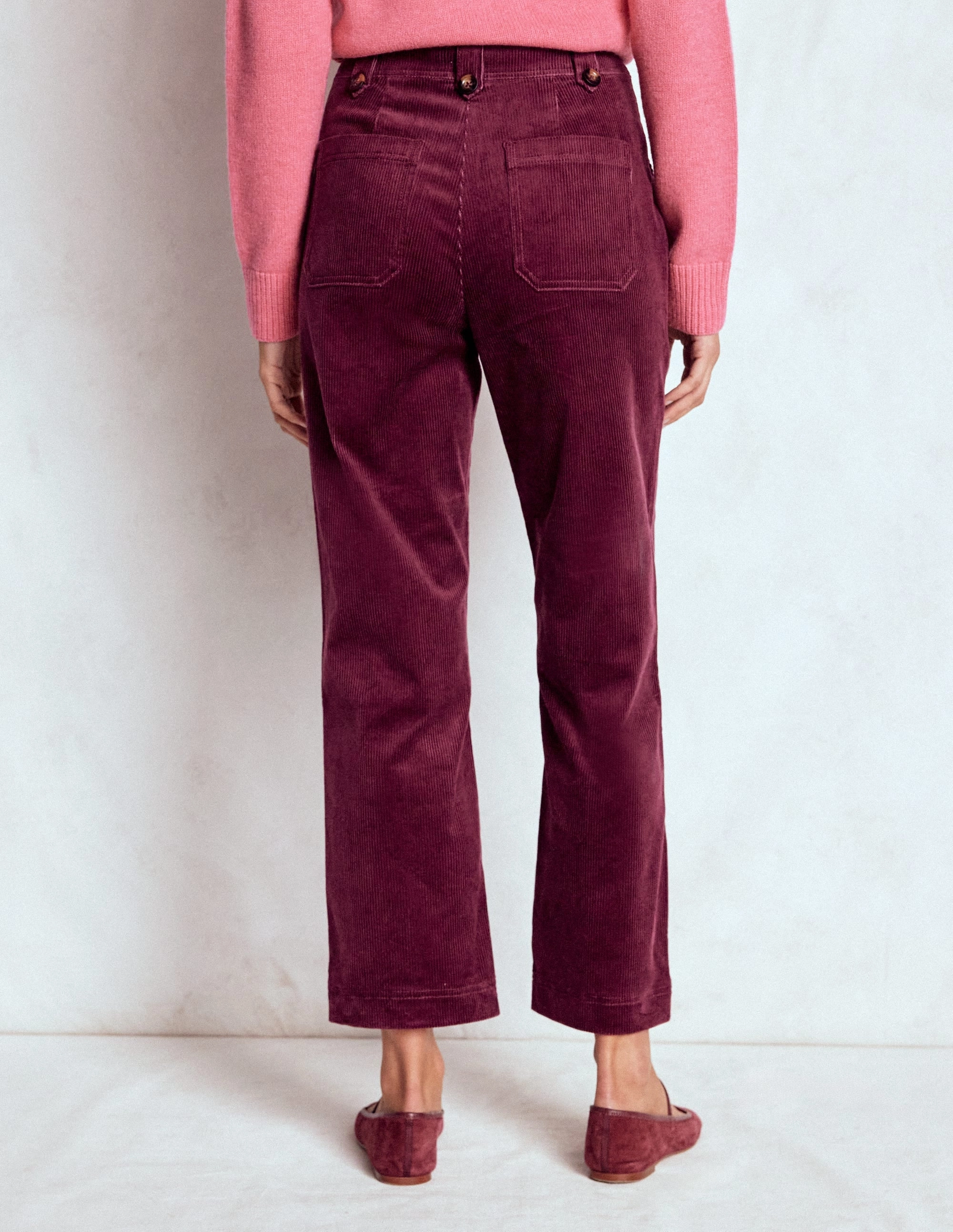 Pimlico Cord Trousers-Deep Wisteria Polished Look