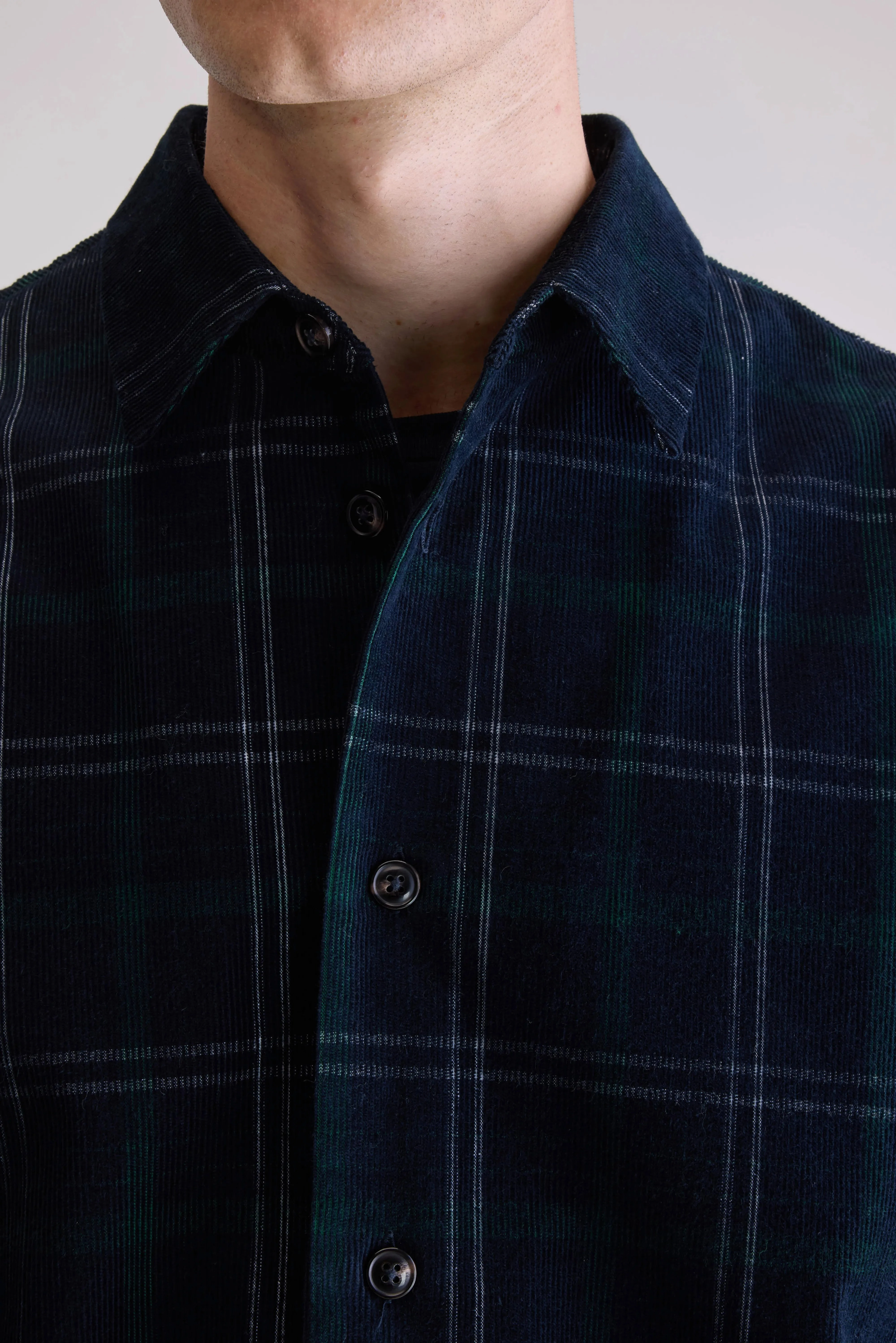 Flap corduroy overshirt (252 / M / CHECK A) Ultraviolet Protection Multi Pocket System