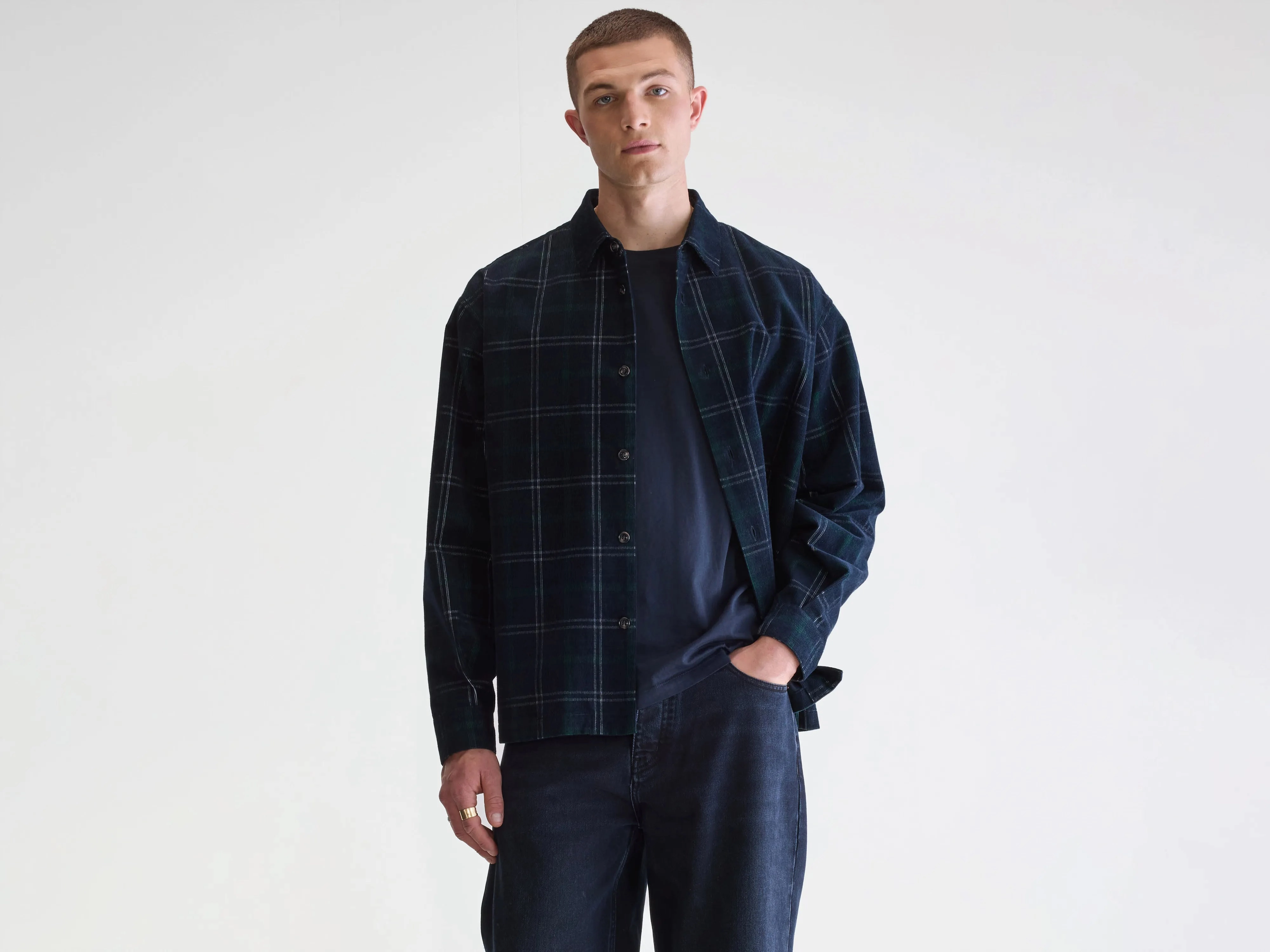 Neutral Look Flap corduroy overshirt (252 / M / CHECK A)