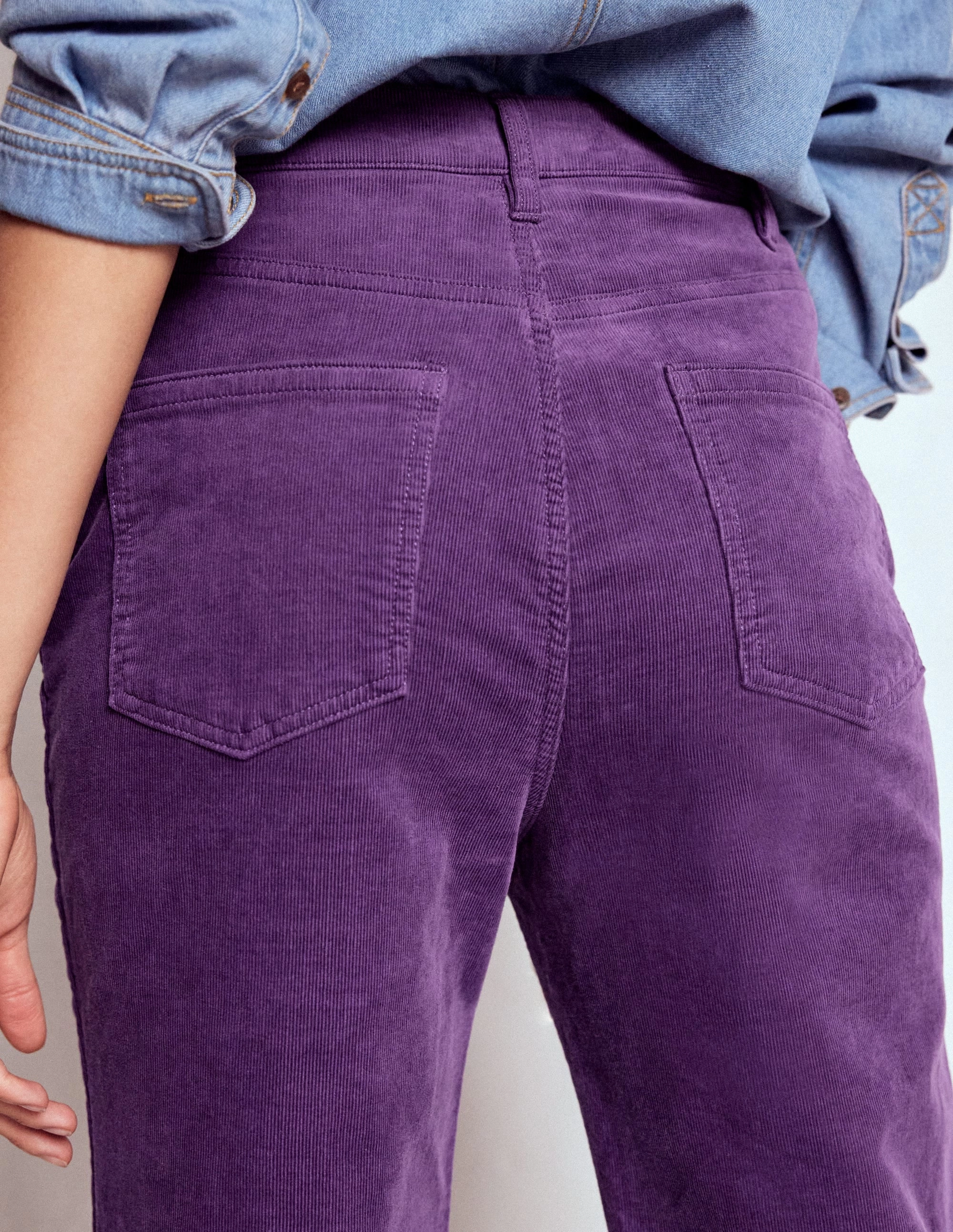 5-Pocket Cord Kick Jeans-Mystic Purple Chilly Day Layers Neutral Style
