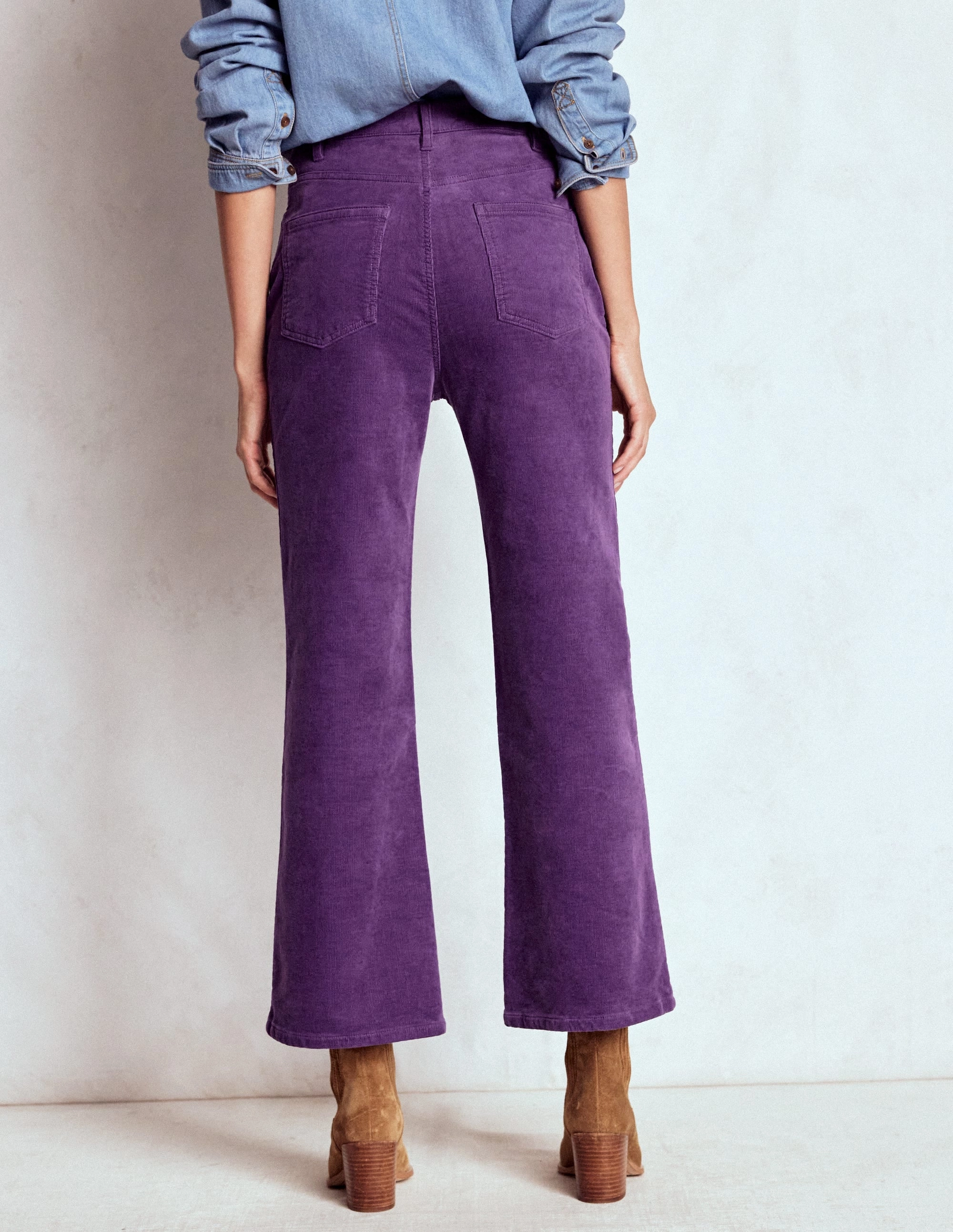 5-Pocket Cord Kick Jeans-Mystic Purple StretchMaterial