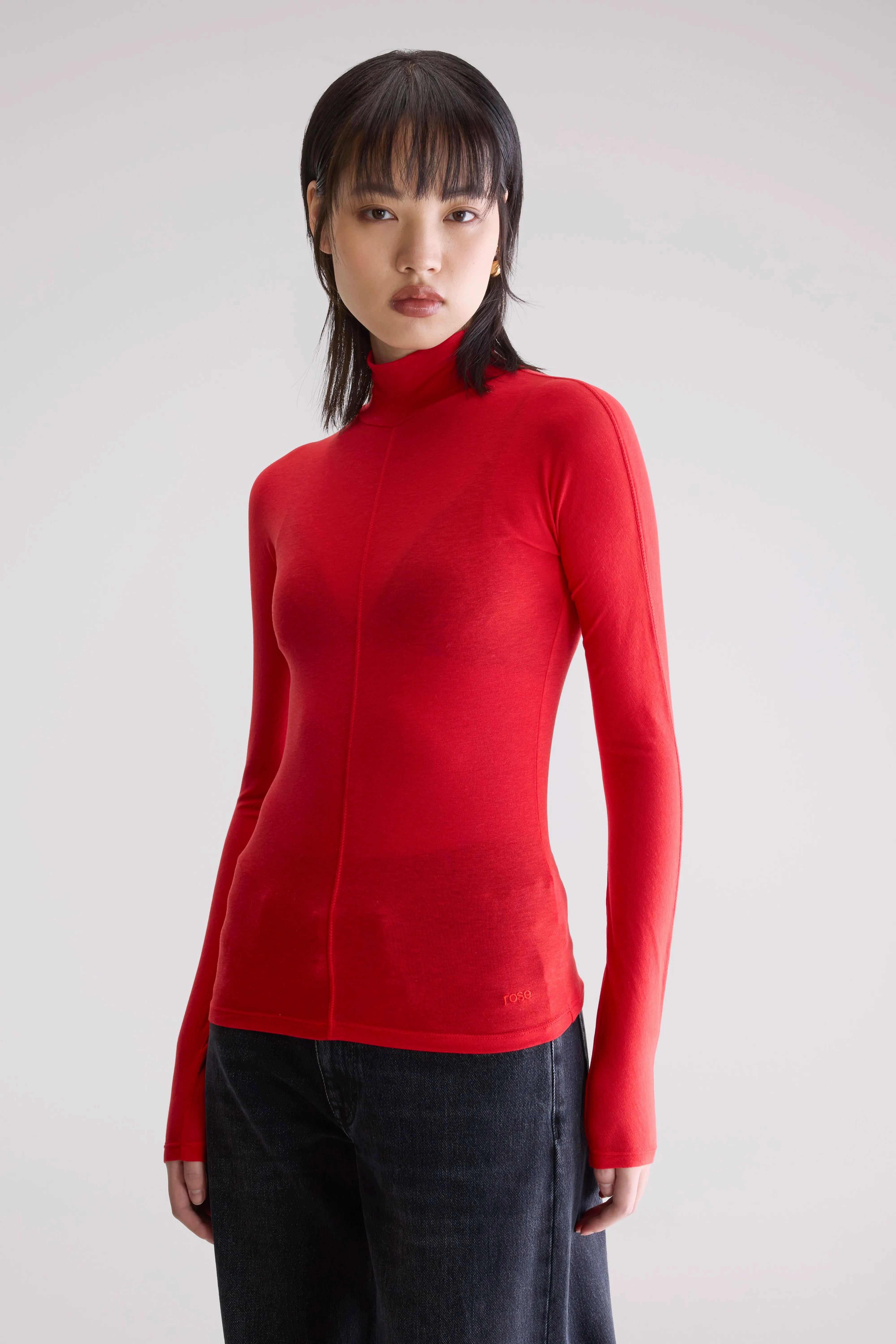standard fit BondedShoulder Flawy turtle neck t-shirt (252 / W / SANGUINE)