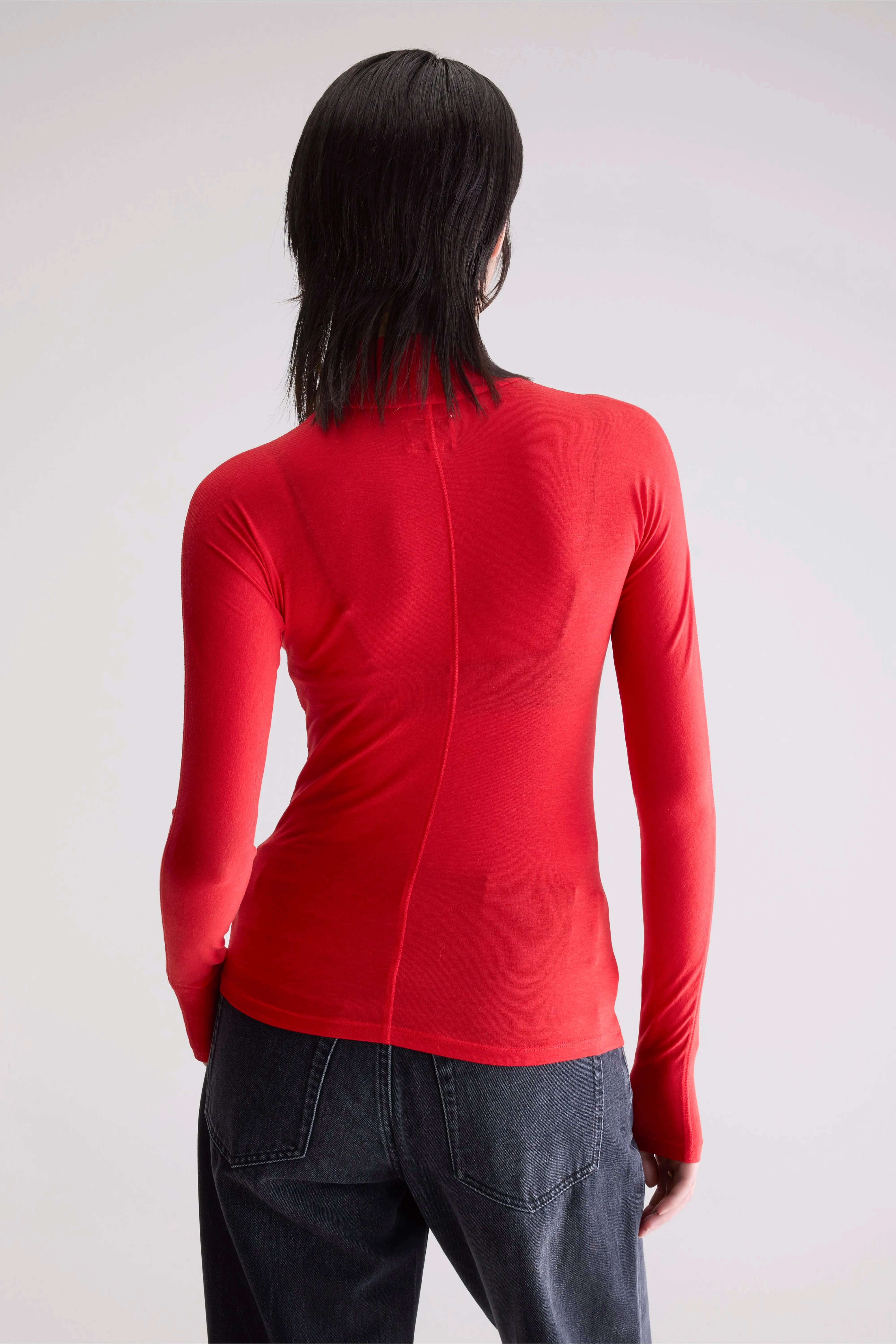 DurableDoubleLayeredHem Casual Style Flawy turtle neck t-shirt (252 / W / SANGUINE)